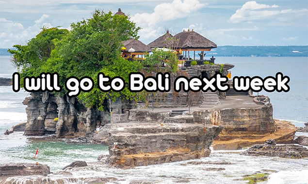 Contoh Kalimat Simple Future Tense tanah lot bali