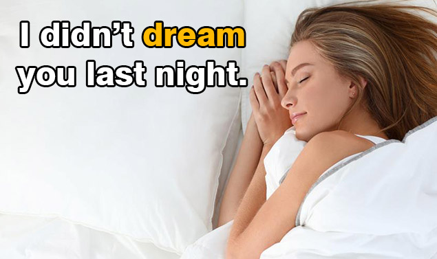 Contoh penggunaan Verb Dream dalam sebuah kalimat tidur